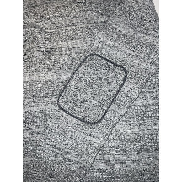 Carbon 2 Cobalt Striped Elbow Patch Gray Textured Sweater‎ Men Size Large - Picture 8 of 9